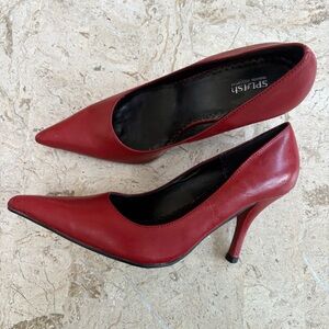 Elegant Stiletto High Heel Pointed Toe Slip On Dress Pump Size 6 Splash